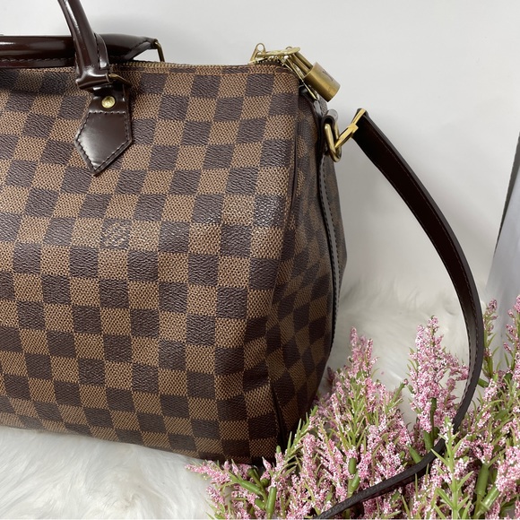 114 Pre Owned Authentic Louis Vuitton Damier Ebene Speedy 35 Bandouliere SP1144 - Picture 5 of 16